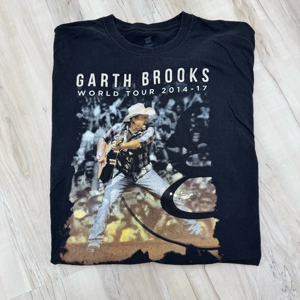 Vintage Band Black Garth Brooks World Tour 2014-2017 Sz 3XL Tee Shirt T Top